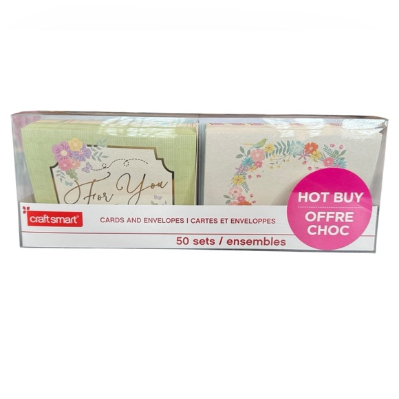 Craftsmart Pastel Floral Cards and Envelopes Set 50 pack - Picture 8 of 8